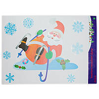 Лист с новогодними наклейками, Дед Мороз, 70х50 см, разноцветный, ПВХ, бумага (070168-2)