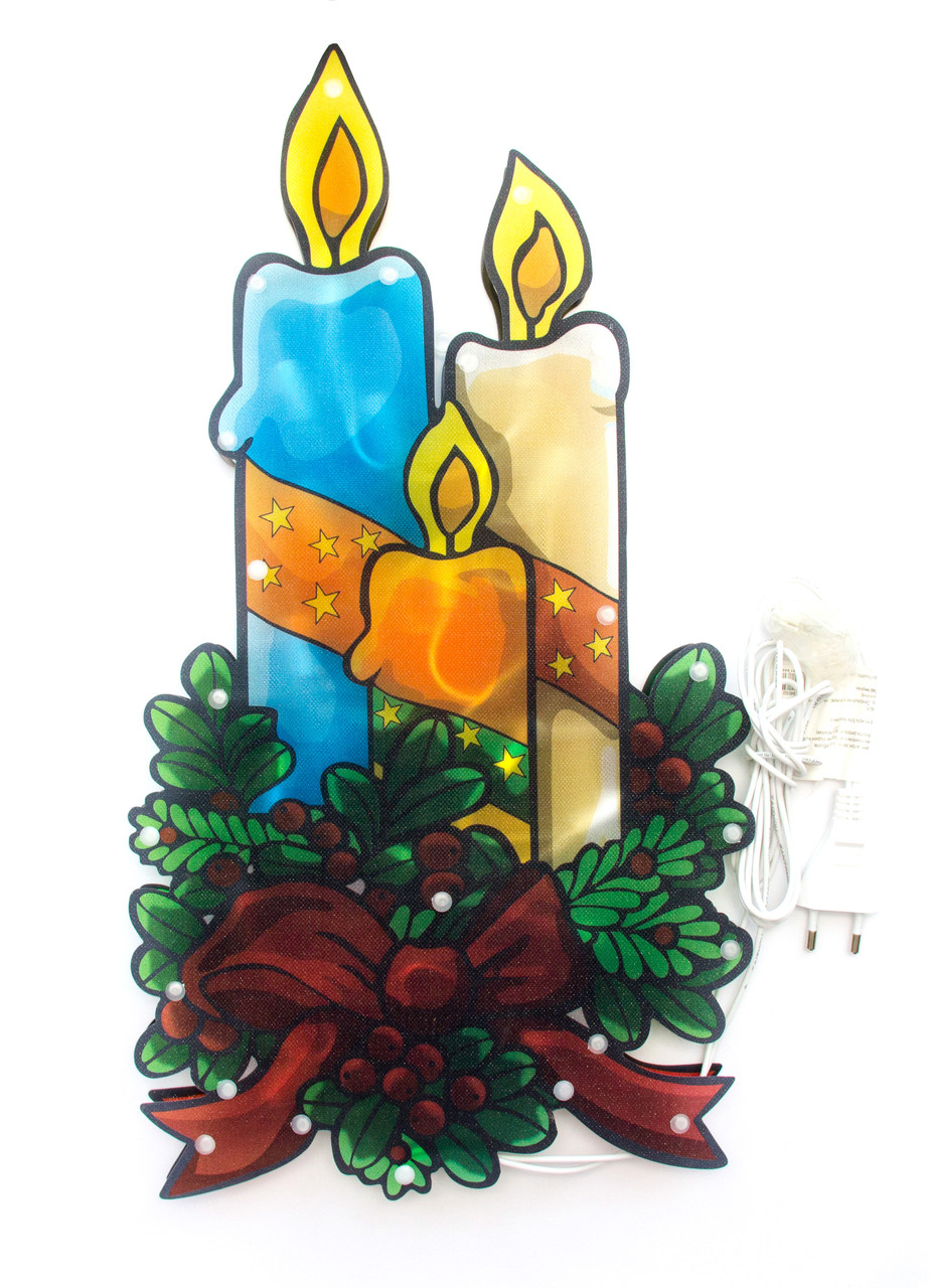 LED декорація Свічка, 44 х24 см, 20л, пластик, IP20 (640102)