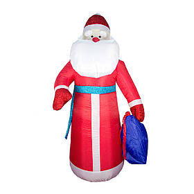 Надувний Дід Мороз з мішком подарунків, 200 см, Новорічна вулична фігура (830138)
