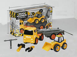 Конструктор будівельна техніка трейлер та бульдозер, 10,5х16х8,5 см, пластик (CXL200-29A)