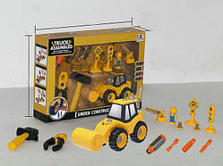 Конструктор будівельна техніка дорожній каток, 10,5х16х8,5 см, пластик (CXL200-31D)