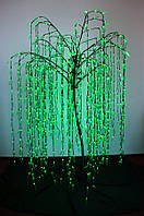 Светодиодная декорация - дерево Ива на подставке, 2,1 м, 960л, черный, зеленый, IP44 (651931)