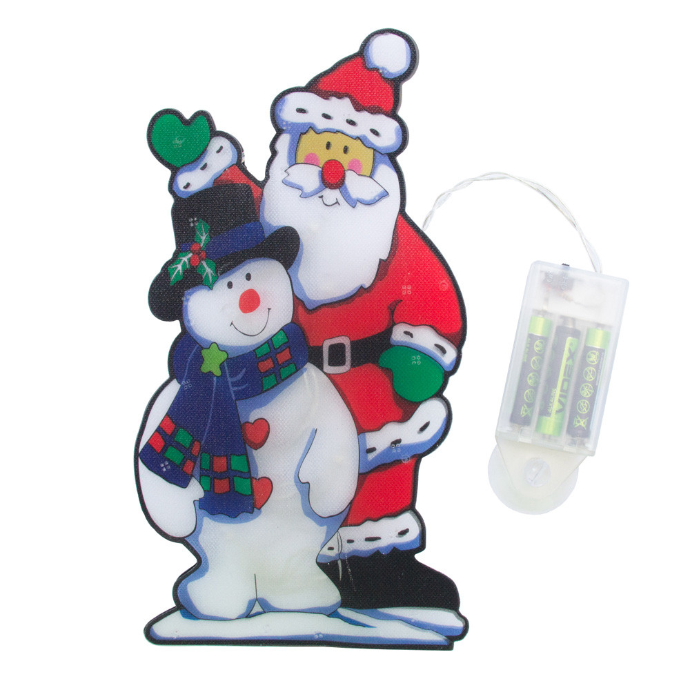 LED декорація Дід Мороз і Сніговик, 25 х13,5 см, 10л, пластик, IP20 (640348), фото 1