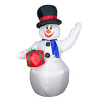 Надувной Снеговик, 180 см, Новогодняя уличная фигура (830022)