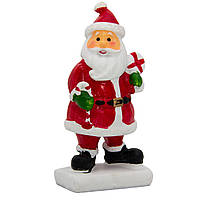 Декоративная новогодняя фигурка Дед Мороз с конфетой, 11 см, красный с белым, полистоун (001552-6)