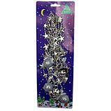 Ялинкова іграшка підвіска з прикрасами маленька зірка, 2,7 м, сріблястий, пластик (472116-3), фото 2