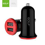 Автомобільний зарядний пристрій GOLF GF-C6 black, 2USB, А 3,4
