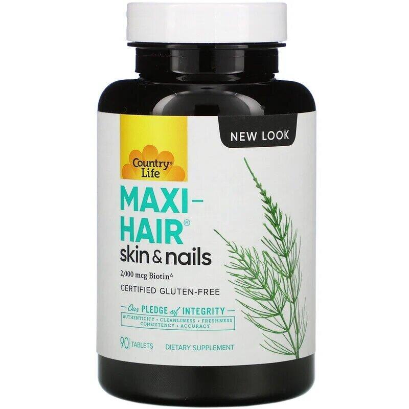 Вітаміни для волосся Maxi-Hair 90 таб Country Life USA