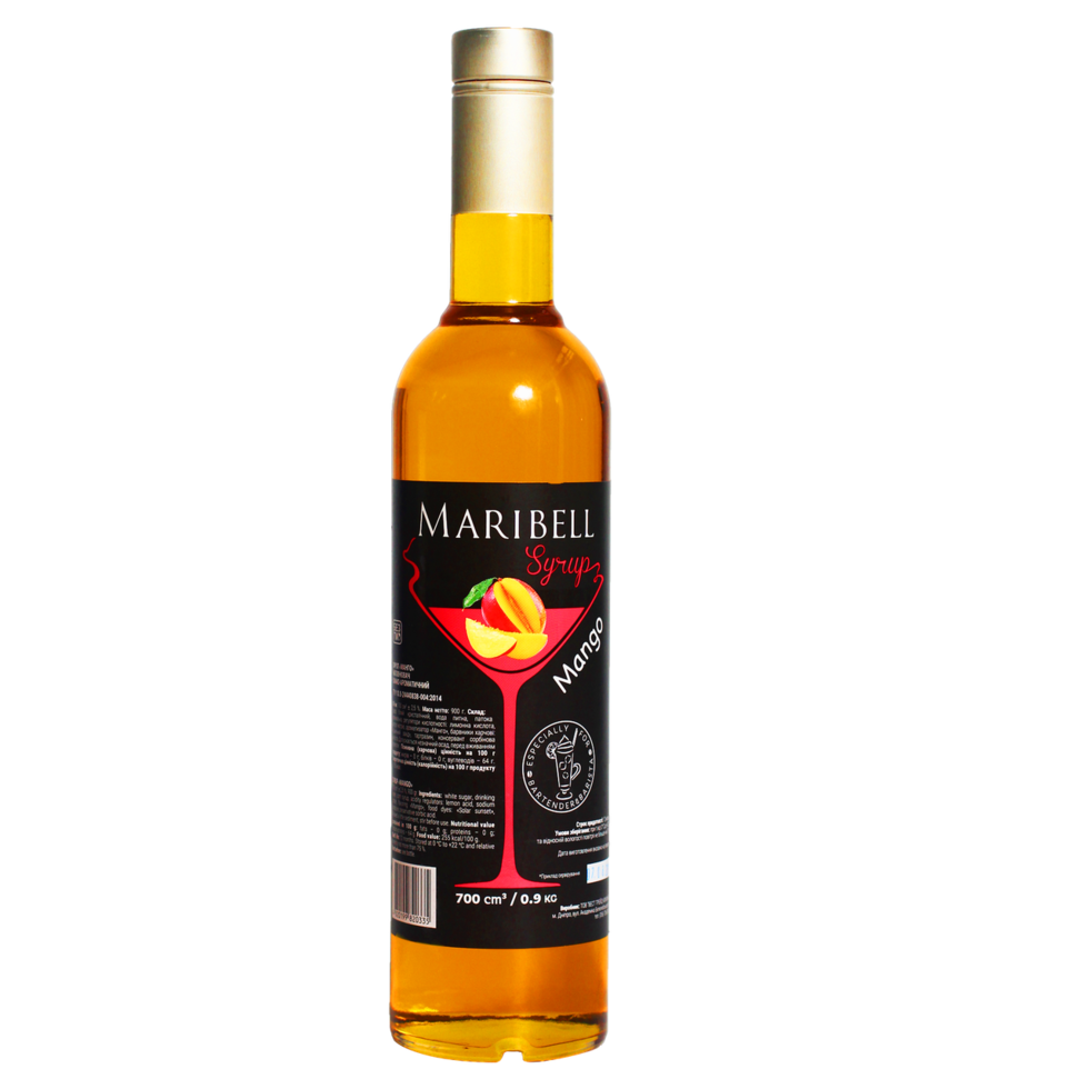 Сироп коктейльний Maribell Манго 700 мл для коктейлів і кави безалкогольний Марібель, фото 1