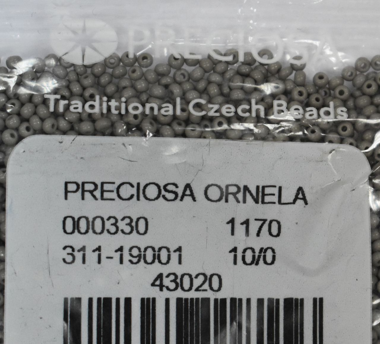 Бісер Preciosa 10/0 колір 43020 сірий 10г, фото 1