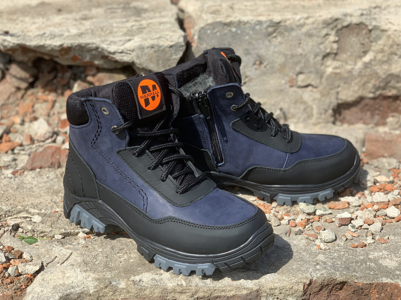 Дитячі підліткові зимові черевики сині Mere!!, фото 1