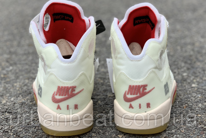 Женские и подростковые баскетбольные кроссовки Air Jordan 5 Retro SP "Off-White" - фото 2 - id-p1226413497