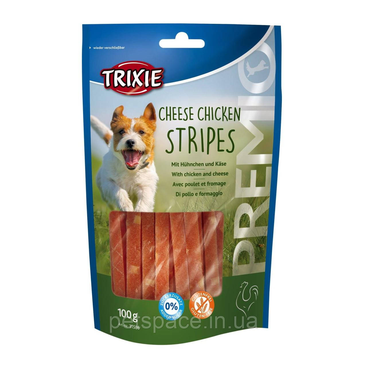 Ласощі для собак Trixie Premio Chicken Cheese Stripes (Тріксі Преміо смужки з курки і сиру) 100г