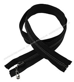 Блискавка спіральна під метал Тип 7 80 см Silver рознімна колір Чорний зубці темний-нікель