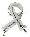 Блискавка спіральна під метал Тип 7 120 см Silver двостороння колір Білий зубець золото, фото 2