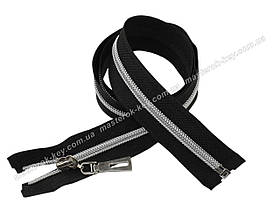 Блискавка спіральна під метал Тип 7 80 см Silver рознімна колір Чорний зубець нікель