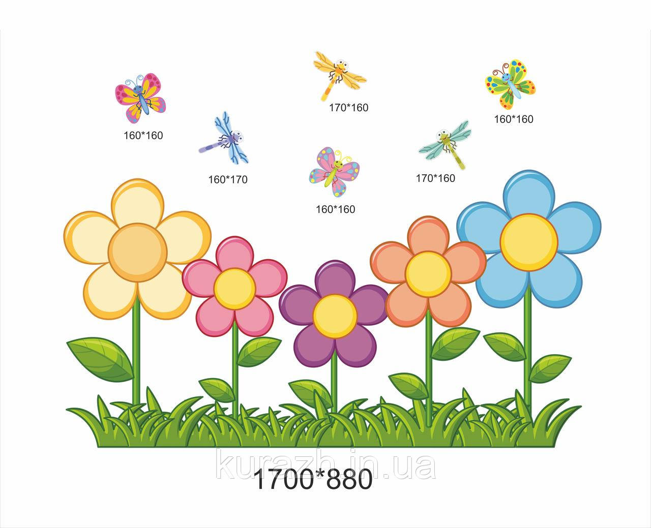 Наклейки на стіну "Квіти", фото 1