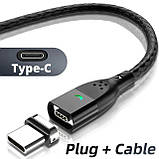 Магнітний дата кабель та для швидкої зарядки FONKEN USB Type-C 3A QC 3.0, фото 3