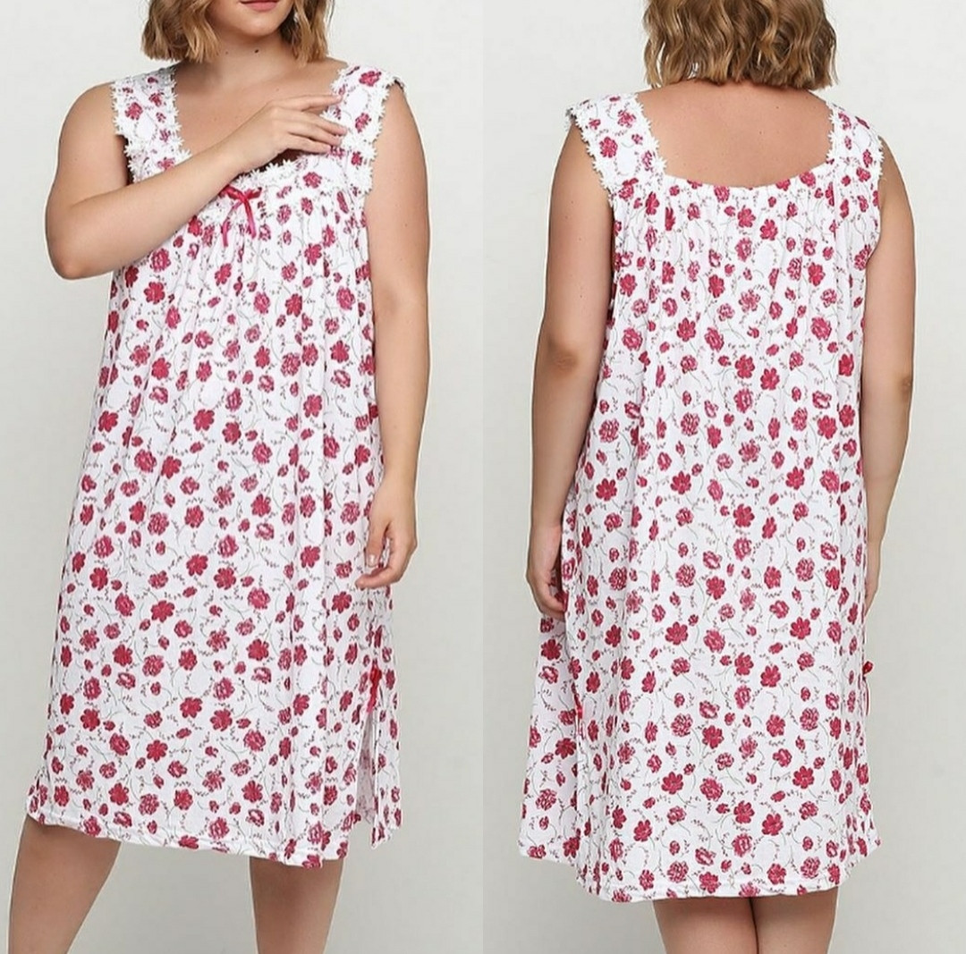 Нічна сорочка без рукавів бавовна, фото 1