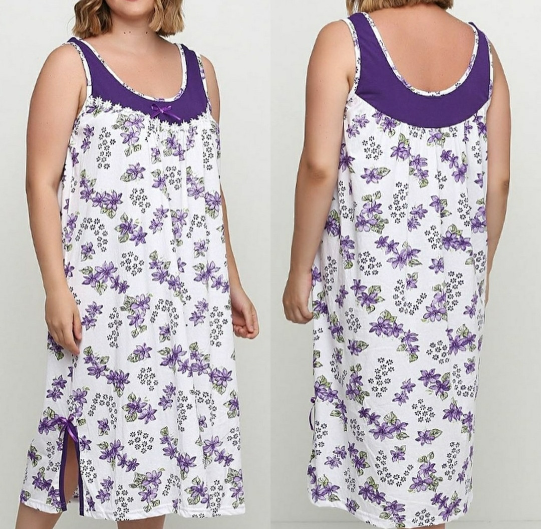 Жіноча нічна сорочка без рукавів 52-56, фото 1