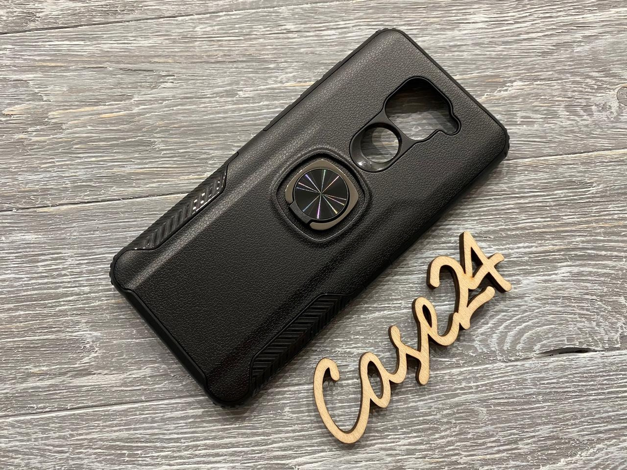 PC + TPU чохол Leather Design Case With Ring для Xiaomi Redmi Note 9