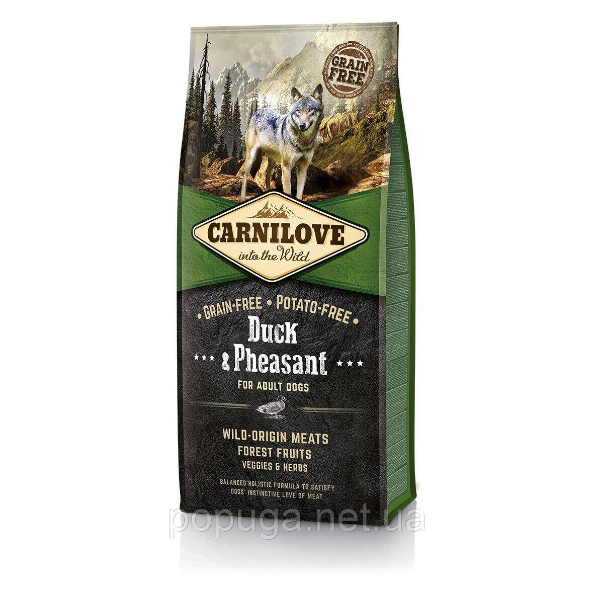Корм для дорослих собак усіх порід Carnilove Duck & Pheasant (качка та фазан), 12 кг