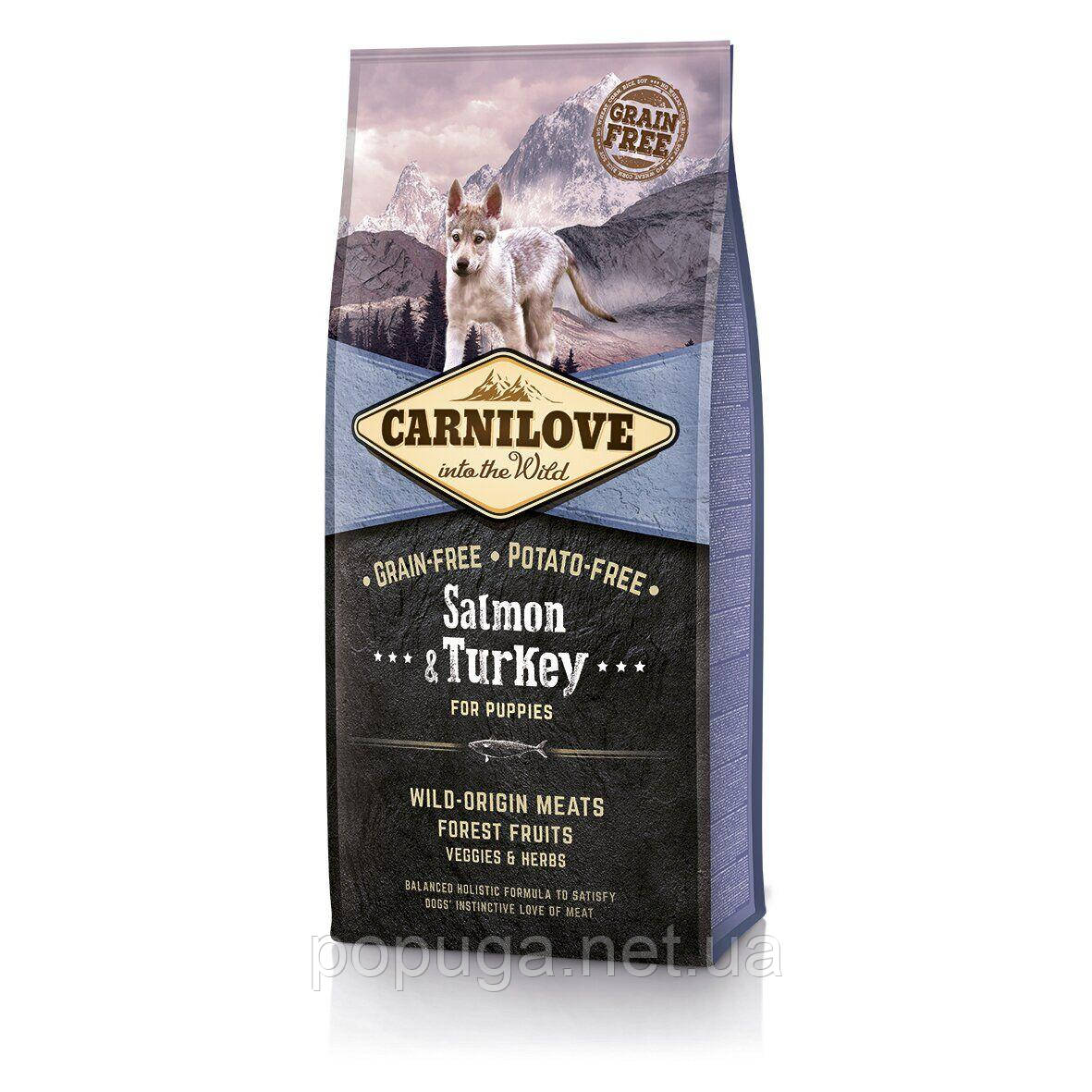 Корм Carnilove SALMON&TURKEY PUPPY для цуценят ЛОСОСЬ І ІНДИЧКА, 12 кг