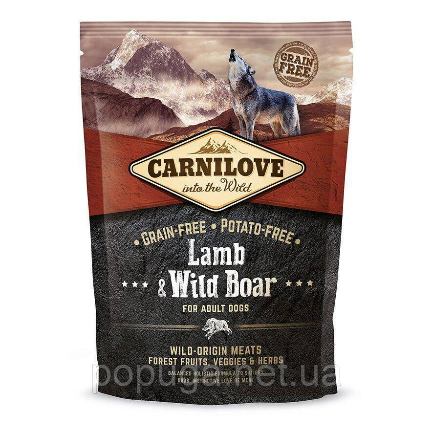 Корм для дорослих собак усіх порід Carnilove Lamb & Wild Boar ягня та кабан, 1,5 кг