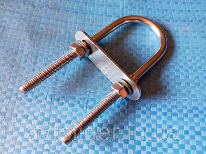 U-болт для труб с пластиной и гайками, нержавеющая сталь А2 (AISI 304 ...