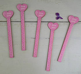 Лінійка Дерево 15 см Фігурна Серце S-1330 20911Ф+