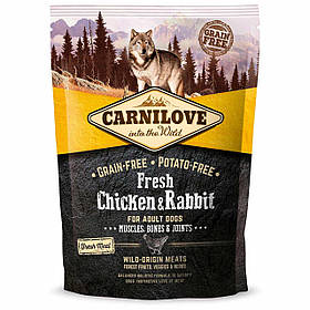 Корм для дорослих собак усіх порід Carnilove Fresh Chicken & Rabbit (курка та кролик), 1,5 кг