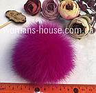 Хутряний бубон (помпон) з кролика Яскрава Малина 6-8 см, фото 2