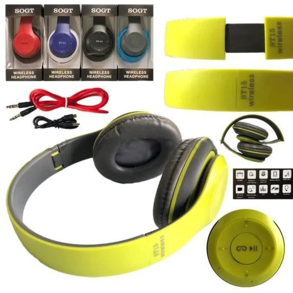 Навушники накладні бездротові кольорові ST-15, фото 1