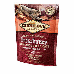 Сухий корм для котів великих порід Carnilove Cat Duck & Turkey Large Breed 400 г (качка та індичка)