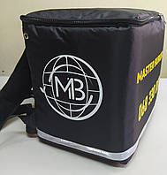Каркасная термосумка - рюкзак для доставки еды и пиццы на молнии.