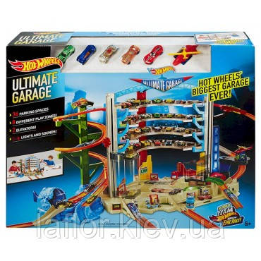 Трек Hot Wheels Легендарний гараж із вертольотом і підіймачами на 36 місць Hot Wheels Mattel