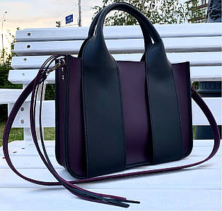 686 Натуральна шкіра Сумка жіноча фіолетова шкіряна чорна жіноча сумка з натуральної шкіри баклажанова