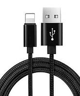 Кабель USB DATA плетенный ReCord Lightning for iPhone (1m) black