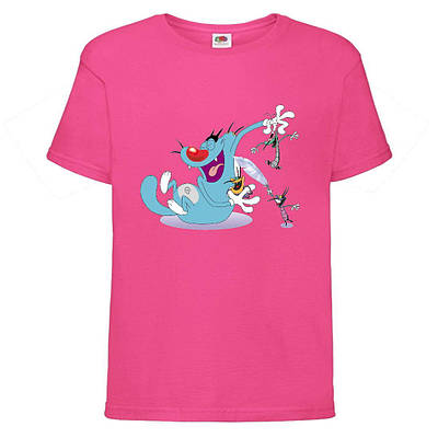 Футболка дитяча Оггі і таргани (Oggy and cockroaches) рожева (top OG pnk2)