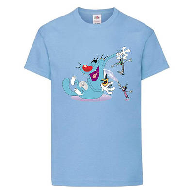 Футболка дитяча Оггі і таргани (Oggy and cockroaches) блакитна (top OG lbl2)