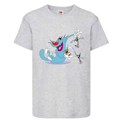 Футболка дитяча Оггі і таргани (Oggy and cockroaches) сіра (top OG gr2)