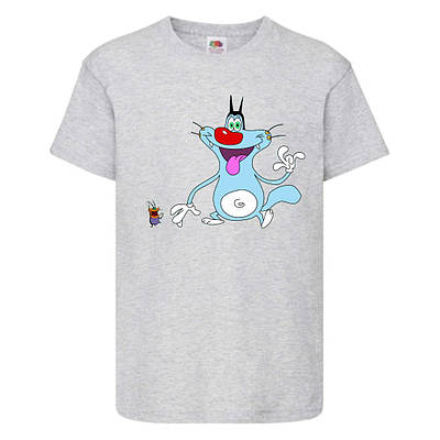 Футболка дитяча Оггі і таргани (Oggy and cockroaches) сіра (top OG gr5)