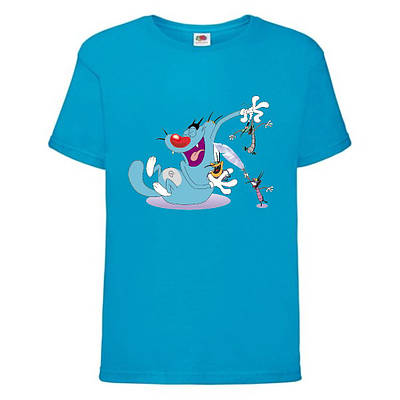 Футболка дитяча Оггі і таргани (Oggy and cockroaches) синя (top OG blu2)