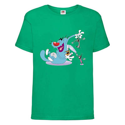 Футболка дитяча Оггі і таргани (Oggy and cockroaches) зелена (top OG grn2)