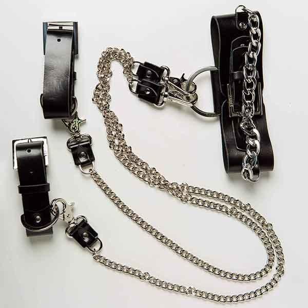 Набір бдсм нашийники Silver With Chain