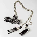 Набір бдсм нашийники Silver With Chain, фото 6
