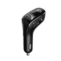 FM модулятор (трансмітер) Bluetooth Baseus Streamer F40 AUX Wireless MP3 Car Charger 2USB 3A Black (CCF40-01)