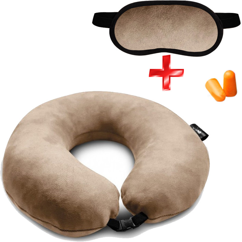 Подушка Coverbag для подорожей пудра. маска для сну, фото 1