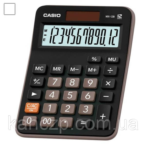 Калькулятор настільний  CASIO 12-разр.DX-12B-W-EC (чорний), фото 1