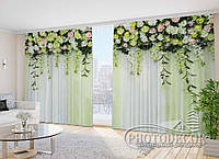 Фото Шторы "Ламбрекены из нежных роз" 2,7 м*2,9 м (2 полотна по 1,45 м), тесьма
